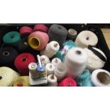 Hague and Co knitting machine and a large quantity of vintage wool including Jaeger Angora Spun,