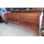 Pitch pine church pew, approx. 266cm long (a/f)