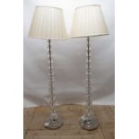 Pair of Laura Ashley Selby glass standard lamps