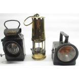 J & R Oldfield 'Dependence' Type 886 lamp (repainted), Eccles Type 6 brass-bodied miner's safety