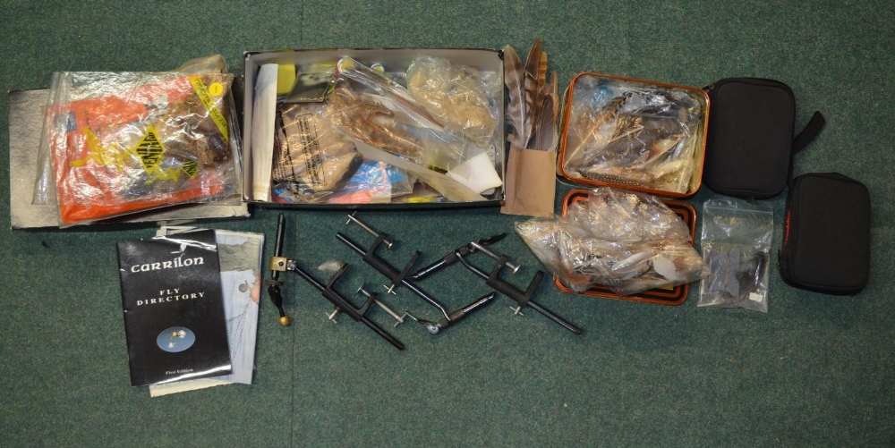 4 fly fishing rods and a collection of fly-tying accessories including 3 table mounting fly tying - Image 2 of 5