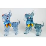 Pair of Murano glass large Scottie dog figurines, H29cm