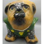 Promotional Winalot papier mache window display in the form of a pug, H31cm