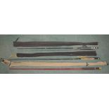 Three carbon fibre fly rods - Lureflash Viper 10ft two piece, Daiwa 149 10ft two piece, D.A.M