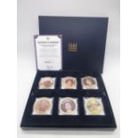 The Decades of ER.II coin set including six 56g NumisProof 24ct gold plated coins in fitted case