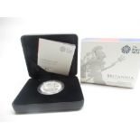 Royal Mint 'The Britannia' 2017 UK One Ounce Silver Proof Coin, complete and in original box with