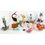 Collection of Murano and other glass vases, bowls, fishes etc