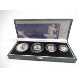 Royal Mint United Kingdom 2001 silver proof Britannia four coin collection in original box
