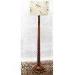 Brian Haw (former Mouseman carver) Yorkshire Oak - Standard lamp with fluted column and stepped base