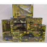 Collection of 9 "World Peacekeepers" boxed playsets including a Black Hawk, J-10 Jet Fighter,