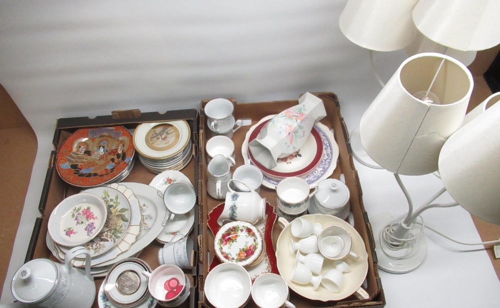 Modern Oriental ginger jar style lamp, Wedgwood Barlaston Rose dishes, Copeland Spode Mayflower - Image 4 of 4