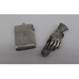Tiffany and Co. Sterling silver hand money clip, stamped Sterling, and an Edw.VII hallmarked