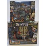 2 boxed "Vikings-Legend Of The Norse Warriors" playsets by Chap Mei: Viking Longship attack and