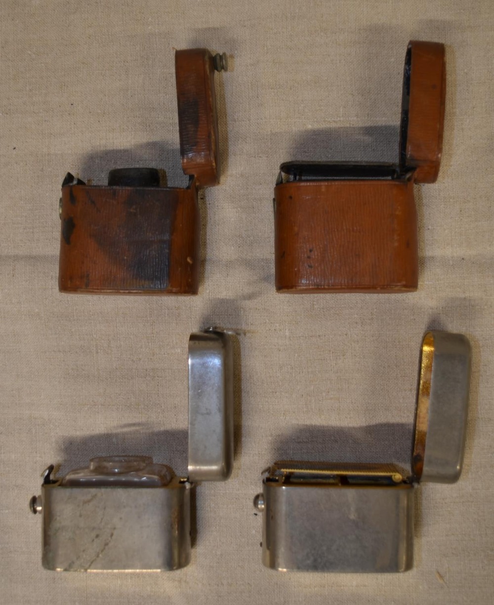Collection of items including leather bound travelling ink well and vesta case, steel travelling ink - Image 4 of 10