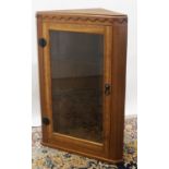 Brian Haw (former Mouseman carver) Yorkshire Oak - Wall mounted corner cupboard with two internal