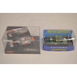 2 1/32 scale electric slot cars: A Mclaren-Mercedes Formula 1 race car 2008, "No 22" by Carrera "