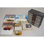 Collection of damaged diecast construction machinery models, all A/F. Includes a JAOL 1/32 Komatsu