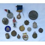 Selection of civilian medals, enamel badges to inc. RAOB Stainbeck lodge medal, Lusitania