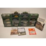 A collection of 18 Atlas Editions 1/76 scale WW2 armour models, mostly Axis and British. All