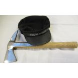 Firemans axe with military arrow V driver's 1953 L38cm engine drivers cap