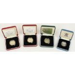 Four Royal Mint silver proof coins to inc. 1998 £2, 1997 £2, 2000 £1 and 2003 double helix £2. All