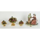 Capodimonte Fullin Mollica Fruit Flowers porcelain garniture group from Heather Jardim collection