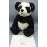 Steiff Panda teddy bears in black and white mohair with working growler mechanism, H40cm, limited