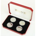 Set of four Pobjoy Mint 1998 Isle of Man historical events commemorative crowns, all encapsulated in