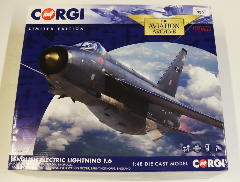 Corgi Aviation Archive 1:48 scale English Electric Lightening F.6 XR728/JS, RAF no. 11 Squadron "