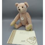 Steiff 1908 replica bear in pink mohair with working growler mechanism, limited edition 171/3000,
