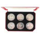 Set of six Pobjoy Mint 2000 Sydney Summer Olympics commemorative crowns, all encapsulated in