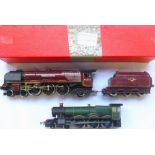 Boxed OO gauge Duchess of Sutherland 46233 engine with coal tender and an unboxed Acton Hall 4982