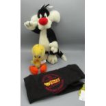 Steiff Sylvester and Tweety Warner Bros. H34cm and H18cm, limited edition 1779/2500, with tag and