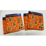 International stamp album in 4 volumes covering various world stamps from A-Z