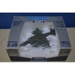 A boxed Armour Collection 1/48 diecast RAf Harrier GR7 (item no B11B250, Art 98053). Model has decal
