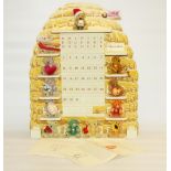 Steiff The Perpetual Calendar, beehive shaped with twelve bears, limited edition 458/2001, boxed
