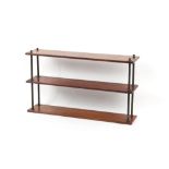 Property of a gentleman - a set of mid 19th century mahogany & brass three tier wall shelves, 35.