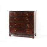 Property of a deceased estate - an Edwardian mahogany bow-fronted chest of two short & three long
