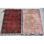 Property of a gentleman - an Afghan rug with red ground, 60 by 40ins. (152 by 102cms.); together