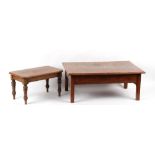 Property of a lady - an oak & parquetry rectangular topped coffee table, 37.4ins. (95cms.) long;