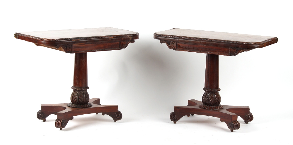 Property of a lady - a pair of late Regency period mahogany card or games tables, circa 1825, each - Image 2 of 2