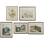Property of a gentleman - three framed & glazed watercolours depicting views in Lymington by W.F.