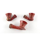 Three Turkish Ottoman Tophane pipes, 19th century, the largest 4.3ins. (11cms.) long (3).