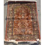 Sold on behalf of charity Strays without Borders - a Persian part silk 'Tree of Life' prayer rug, 70