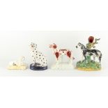 Property of a deceased estate - a Staffordshire porcelain model of a poodle, modelled lying on a