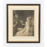 Property of a deceased estate - Old Master drawing - A LADY AND GENTLEMAN IN CONVERSATION - 16.5