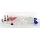 Property of a gentleman - a quantity of assorted glassware including a cut glass elongated octagonal