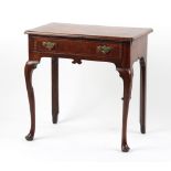 Property of a lady - a George II walnut lowboy, second quarter 18th century, with frieze drawer &