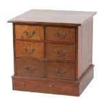 Property of a lady - an oak & pine bank of six drawers, 25.2ins. (64cms.) wide (overall), 23.