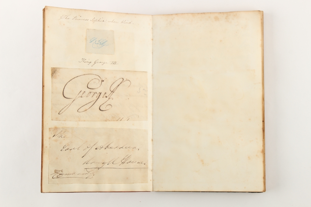 Property of a deceased estate - a 19th century gilt decorated red morocco bound Autographs book, the - Image 3 of 11